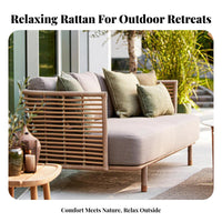 4 Pieces Wicker design 4-Piece Woven Lounge Set Waterresistant 4-Person Seating Arrangement with Table sunlight resistant Outdoor Furniture Weather Resistant for Families, Homeowners, Adults, Balcony, Sunroom, Garden, rearyard