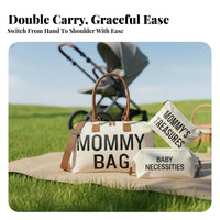 3 Pieces 3 Piece Diaper Bag Set Insulated Pocket Large Capacity Infant Tote Water for Moms, New Parents, Travel, Daily Outings