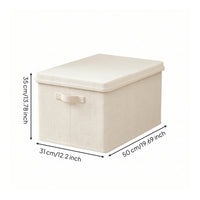 Textile Storage Box with Lid Washable Foldable Storage Box Foldable Clothes Organizer Space-Saving Sturdy for Closet, Wardrobe