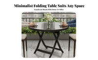 Foldable Design Collapsible Cafe Table Weather-Resistant Household Furniture Indoor & Outdoor Versatility Space-Saving for Small Families, Apartment Dwellers, Balcony, Garden, Backyard, Kitchen