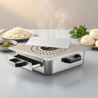 Fitted Lid Rice Noodle Steamer Black Side Handles Rice Noodle Roll Steamer Rectangular Cheung Fun Maker Compact