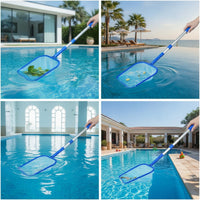 Adjustable Pool Skimmer with Telescopic Handle Lightweight Pool Cleaning Net with Long Handle Handheld for Spas