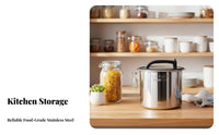 Moisture-Proof Stainless Steel Rice Bin Portable Handle Airtight Rice Container Rust-Resistant for Pantry