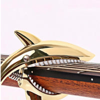 Scratch-Scratchless Shark Guitar Capo Spring-Loaded Shark Capo Shiny Accessory Rapid-Switch for Guitarists, Stage, Practice