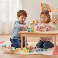 Educational Wooden Toy with Slotted Board Learning Wooden Board Game Interactive Matching Game Preschool for Preschoolers, Toddlers, Kids, Classroom, Travel