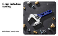 Industrial Grade Adjustable Wrench Long-Lasting Construction Large Opening Adjustable Wrench Comfortable Grip Wide Jaw Spanner Ergonomic Design for Plumbers, Professionals, DIY Enthusiasts, Tight Areas