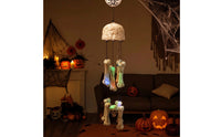 Halloween Wind Chime with Skulls Light-up Electric Wind Chime Creepy Hanging Skull Decoration for Party Hosts, Doorways