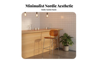 Modern Aesthetic Clear Top High Chair Space-Saving Clear Acrylic Stool Comfortable Footrest Counter Seat Easy to Clean for Apartment Dwellers, Interior Designers, Restaurant, Small Areas, Kitchen, Dining Room