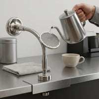 304 Stainless Steel Wall-Mounted Coffee Filter Curved Flexible Tube Showerhead Coffee Distributor Splash-Reducing Perforated Showerhead Filter Plate for Water Distribution