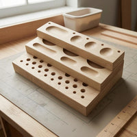Fly Tying Tool Rack Slotted Fly Tying Organizer Wooden Wood Storage Rack