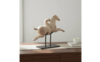 Leaping Horse Sculpture Detailed Sculpting Horse Statue on Stand Modern Interior Decor