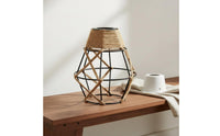 Wrought Iron Frame Rope Light Enclosure Vintage Aesthetic Rope Lamp Shade Hand-Woven Metal Enclosure Lampshade DIY Friendly for Dining Room, Hallway, Cafe, Kitchen Island