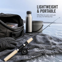 Ice Fishing Rod Lure Shrimp Rod Winter Fishing Pole with Wooden Handle