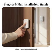 4 Volume Levels Wireless Entry Chime Set Memory Function Entry Chime Receiver and Transmitter 95 dB Wireless Chime Set Indicator Light