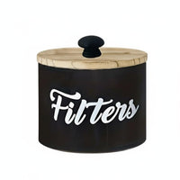 Farmhouse Aesthetic Coffee Filter Storage Box with Lid Coffee Filter Holder Multipurpose Tea Bag Container Countertop Organizer for Cafeteria
