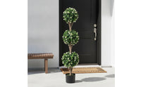 Triple Ball Topiary Tree Faux Artificial Topiary Tree Plant Resistant Maintenancemaintenance-Free for Entryway, Porch