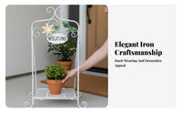 Welcome Sign Flower Stand Foldable Design Plant Holder Freestanding Display Rack for Gardening Enthusiasts, Gardeners, Front Porch, Patio, Living Room