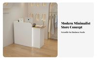 Small Reception Desk Wide Countertop Salon Front Desk Construction Retail Checkout Counter for Cashiers, Receptionists, Medical Office, Lobby, Office