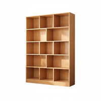 Freestanding Bookcase Solid Wood Multi-Tier Bookshelf Large Capacity Wooden Display Shelf for Students, Study Room, Bedroom