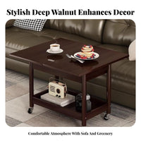 With Wheels Rolling Organizer Table Multi-Functional Convertible Rolling Table Space-Saving Design Nightstand 360-Degree Casters for Apartment Dwellers, Homeowners, Distant Workers, Living Room, Balcony, Bedroom, Home Office