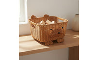 Animal Shaped Storage Basket Lightweight Animal Shaped Organizer Easy to Clean Woven Bear Basket for Bedroom