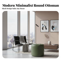 Light Luxury Design Round Upholstered Pouf Multifunctional Low Stool multipurpose Use Vanity Seat Modern Aesthetic for Children, Homeowners, Living Room, Entryway, Bedroom, Small Spaces