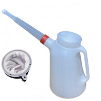 Oil Dispensing Jug Dustproof Cap Long-Spout Oil Jug Kitchen Container Mesh Filter Side Handle