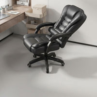 Reclining Office Chair Height-Adjustable Reclining Desk Chair Headrest for Computer
