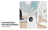 Quiet Operation Handheld Fan Lightweight Portable Folding Fan Adjustable Speeds 5 Speed Settings for Office Workers, Commuters, Travelers, Travel, Outdoor