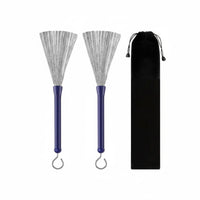 Wire Drum Brush Stainless Steel Jazz Drum Brush Soft Bag Music Accessory for Drummers, Performance, Practice