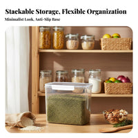 Moisture-Proof Stackable Grain Container Large Capacity Stackable Dry Food Canister Locking Lids for Countertop