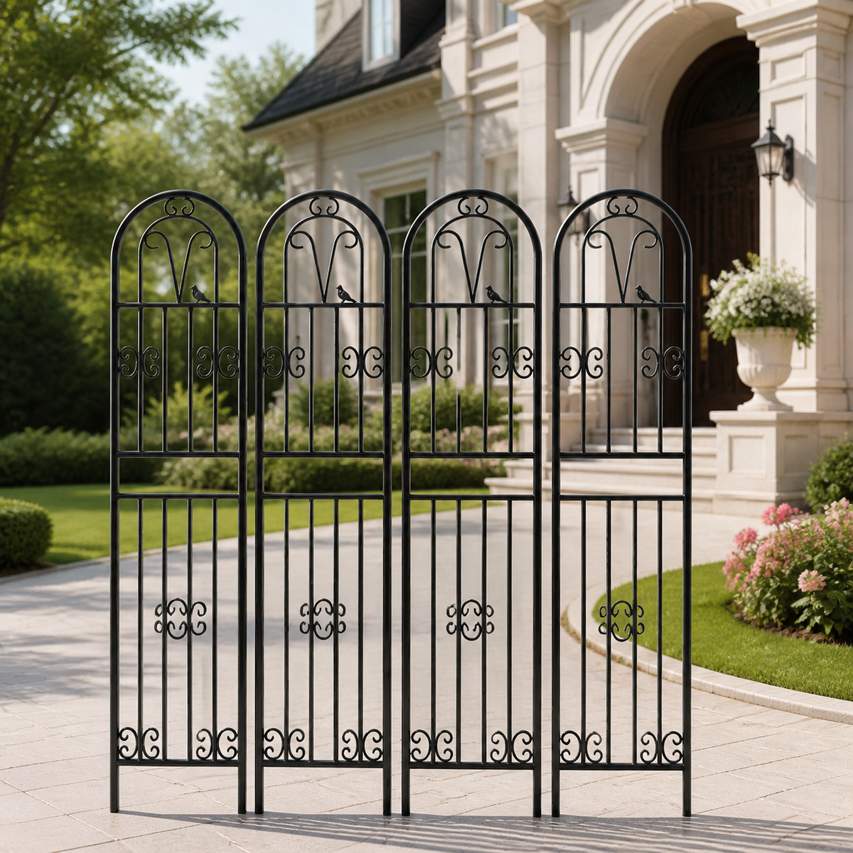 Arched Trellis, 50cm Wide Rose Arch, Rust-Free Iron Material Climbing Grid, Support for Climbing Plants and Flowers