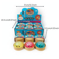 12 Pieces Iridescent Steamed Bun Squishy Translucent Bao Bun Toy Kawaii Sensory Squishy Glossy for Children, Students, Party Favors, Desk, Classroom