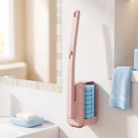 Wall Mounted Toilet Brush and Holder Long-Handled for Bathroom