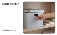Lidded File Box with Metal Corners Portable Household Storage for Closet, Travel