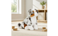 Australian Herding Stuffed Animal Tri-Color Australian Herding Stuffed Animal Stuffed Animal Dog with Floppy Ears Faux-Fiber