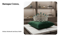 Baroque Pageant Crown Luxury Design Bridal Crystal Tiara Crystal Bead Full Crown Elegant Modeling Contest Tiara Sparkling