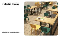 Easy to Clean Quick-Service Dining Set Sturdy Construction Restaurant Table and Chair Set Sturdy Metal Legs Cafeteria Table and Chair Combo Modern Design for Business Owners, Homeowners, Restaurants, Cafe, Cafeteria S, Diners