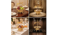 Ornate Fruit Basket with Handle Gold-Colored Decorative Tray with Handle Multi-Purpose Basket Tray with Handles Versatile for Hosts, Dining Table
