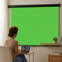 Pull-down Backdrop Wall-Mounted Backdrop with Pull Cord Manual Retractable Background for Streamers, Home Studio