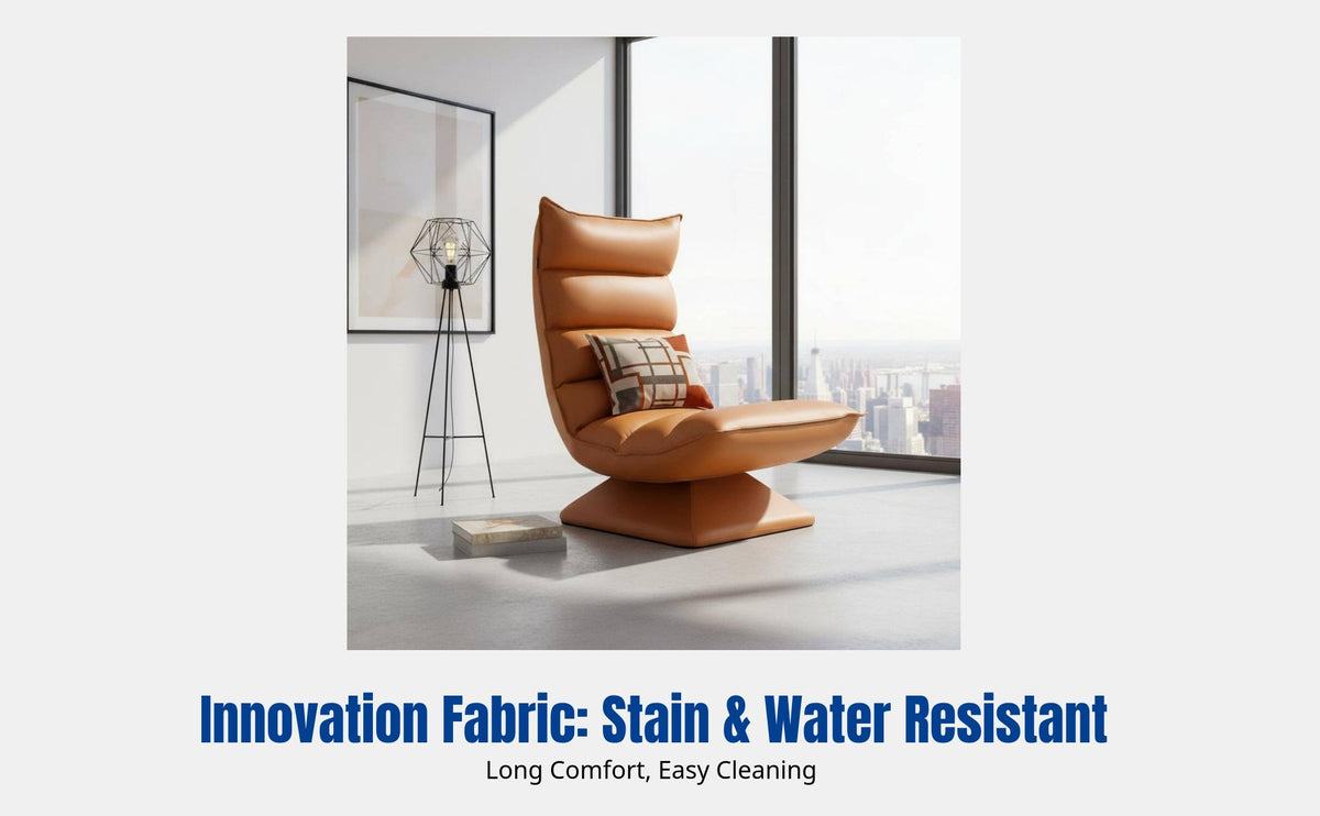Floor Recliner Chair, Modern Foldable Swivel Sofa, Multi-Scene Use, Adjustable Waist Support