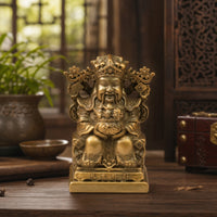 Feng Shui Wealth Deity Figurine Traditional Wealth Deity Statue Tabletop Cai Shen Statue Compact for Collectors, Office Desk, Bookshelf, Entryway
