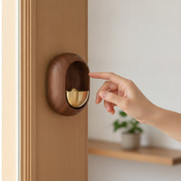Brass Bell with Wooden Shell Minimalist Wooden Wall Bell Compact Door Chime for Homeowners, Uncluttered Lifestyle Advocates, Entryway