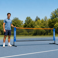 Blue Side Sleeves Portable Sports Net 0.76 M Tall Mesh Sports Net Black and Orange