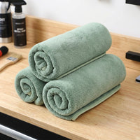 600 GSM Car Drying Towel with Microfibre Cloth, Green Coral Fleece Microfiber Cloths for Car Wash, Microfiber Cloths for Paint