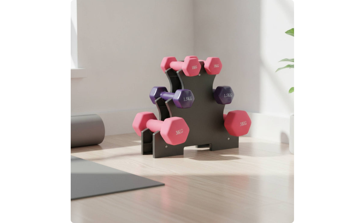 Three-Tier Dumbbell Rack Space-Saving Dumbbell Rack Stand Low-Profile for Workout Room