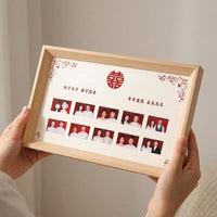 Wooden Photo Stand 2 Inches Holds 10 Photos Wedding Anniversary Photo Frame Tabletop Stylish