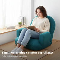 Ergonomic Back Support Adjustable Backrest Lounger Cushiony Cushioning Adjustable Chaise Lounge Thick Padding Floor Chair Breathable Material for Children, Students, Bay Window, Balcony, Living Room, Playroom