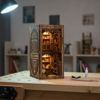 Mini Library Scene DIY Mini Library Scene Kit Woodgrain Decor for Bookshelf