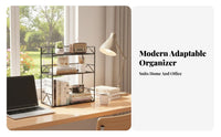 Space-Saving Multi-Tier Desktop organizer Easy Assembly Multi-Tier Desk Rack Modern Design desktop Shelf Sturdy Construction for Students, Home Workers, Women, Study Room